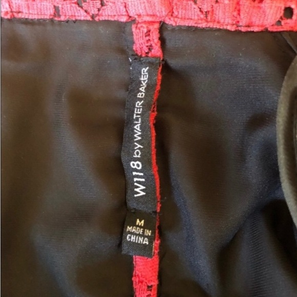 W118 By Walter Baker Jackets & Coats Pallava Lace Trench Coat Red Black - M - Picture 3 of 4